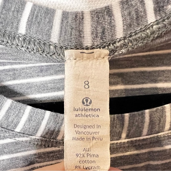 lululemon athletica Gray Striped Long Sleeve Top 8 - Picture 4 of 5